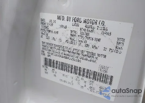 2011 Ford Escape Xlt из США, поврежденный, VIN 1FMCU9DGXBKA50596